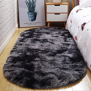 Fluffy Oval Area Rug 2.6 x 5.3 Ft, Soft Fuzzy Shag Carpet for Bedroom Bedside, Non-Slip Plush Shaggy Rug - 1 of 4
