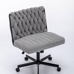 Kumasinova Cross-Legged Office Chair with Wheels,Extra-Wide Armless Chair with Adjustable Rocking,Ergonomic Desk Chair for Home Office,Bedroom - 1 of 4