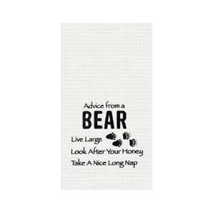 C&F Home Advice From A Bear Embroidered Waffle Weave Kitchen Towel - 1 of 2