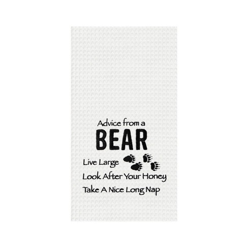 C&f Home Advice From A Bear Embroidered Waffle Weave Kitchen Towel : Target