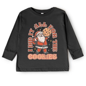 I Did It All For The Cookies Santa - Toddler Long Sleeve Graphic Tee - 1 of 3