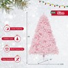 Costway 6 FT Flocked Artificial Christmas Tree Hinged with 350 LED Lights 808 Branch Tips - 4 of 4