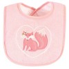 Hudson Baby Infant Girl Cotton Terry Drooler Bibs with Fiber Filling, Girl Woodland, One Size - 3 of 4