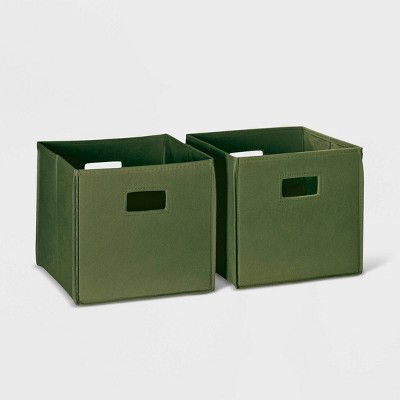 2pc Folding Storage Bin Set Olive - RiverRidge