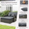 Costway Wicker Loveseat Sofa Set Patio Rattan Daybed with Ottoman & Retractable Side Tray - 4 of 4