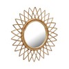 Storied Home Round Cane Sunburst Wall Mirror Natural: Bohemian Style, No Assembly, 23" Diameter - 4 of 4