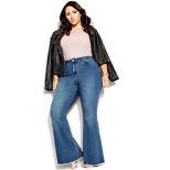 Women's Plus Size Harley Classic Flare Jean - light wash | CITY CHIC