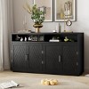 4-door Classic Sideboard, Console Table with Open Storage and Adjustable Shelves, Console Table Wood, Console Table Contemporary-Cuddlewood - image 2 of 4