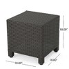 CAVINAS 18" Cube Patio Side Table, Weather-Resistant Woven Design Outdoor End Table, Rattan  Patio End Tables for Patio, Outdoor Sofa Side Table - 3 of 4