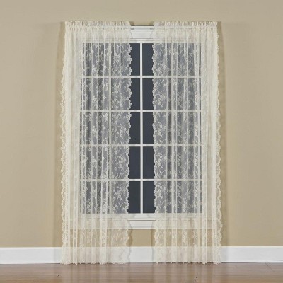 Saturday Knight Ltd Petite Fleur Collection High Quality And Lace Fresh Flowers Window Panel - Ivory