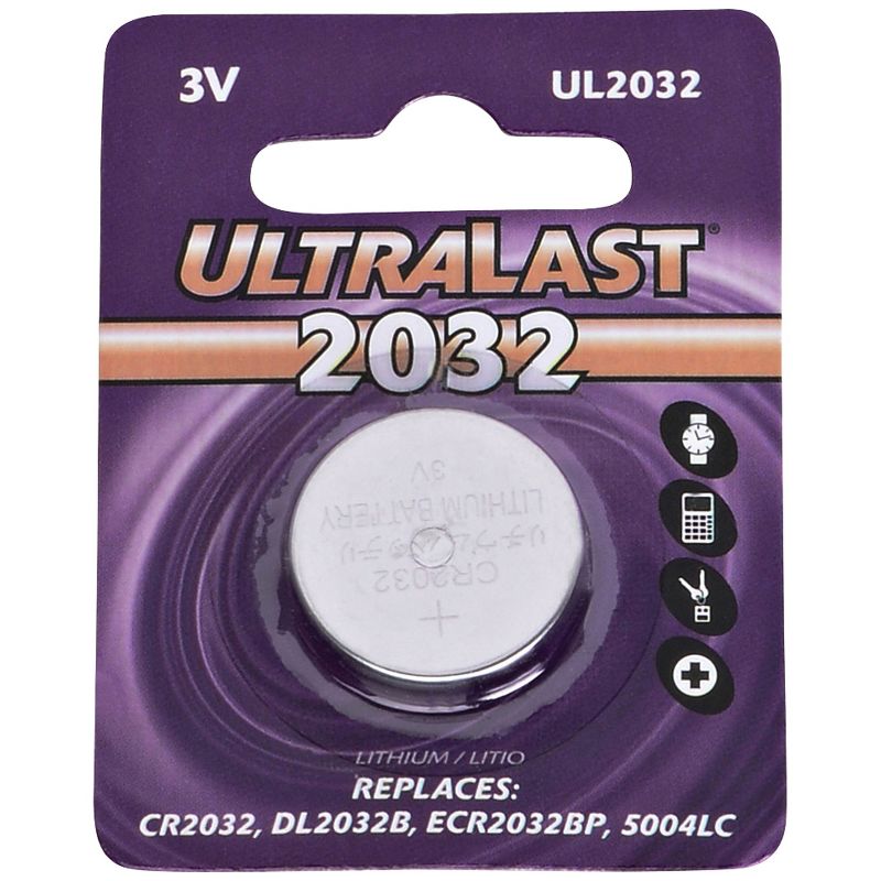 Ultralast® UL2032 CR2032 Lithium Coin Cell Battery, 1 of 2