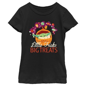 Girl's Star Wars The Mandalorian Halloween Grogu Big Treats T-Shirt - 1 of 4