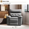 Manual Recliner Chair,360 Degree Swivel Single Sofa,Pu Leather Cozy Lounge Chair,Wide Single Recliner Chair with Side Pocket for Nursery,Bedroom - 4 of 4