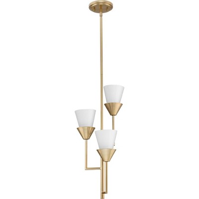 Pinellas Soft Gold 3-Light Pendant with Opal Glass Shades