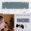 LunaLulinlk Wall Mounted Key Hooks Holder Entryway Wooden Keys Hanger Organizer White and Blue - 3 of 4