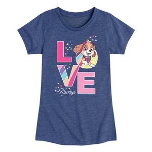 Girls' - Paw Patrol - Skye Love Always Fitted Short Sleeve Graphic T-Shirt - 1 of 4