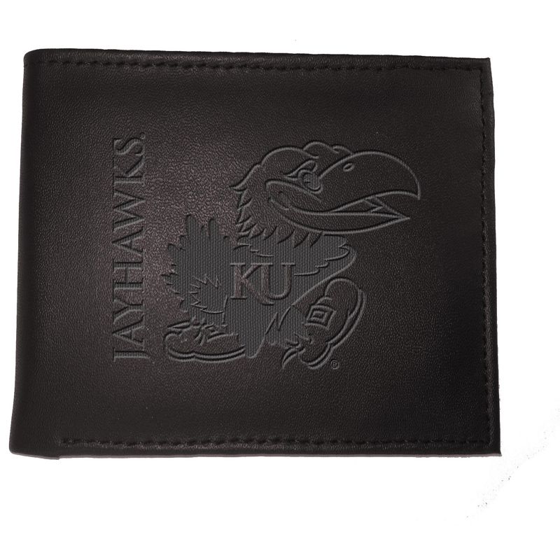 Evergreen NCAA Kansas Jayhawks Black Leather Bifold Wallet Officially Licensed with Gift Box, 1 of 2