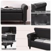 Storage Bed Bench, Faux Leather Upholstered Ottoman Foot Rest with Rolled Arms - 4 of 4