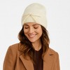 Anna-Kaci Women's Soft Knit Cuffed Beanie Hat with Ribbed Foldover Hem and Delicate Bow Detail - 2 of 4