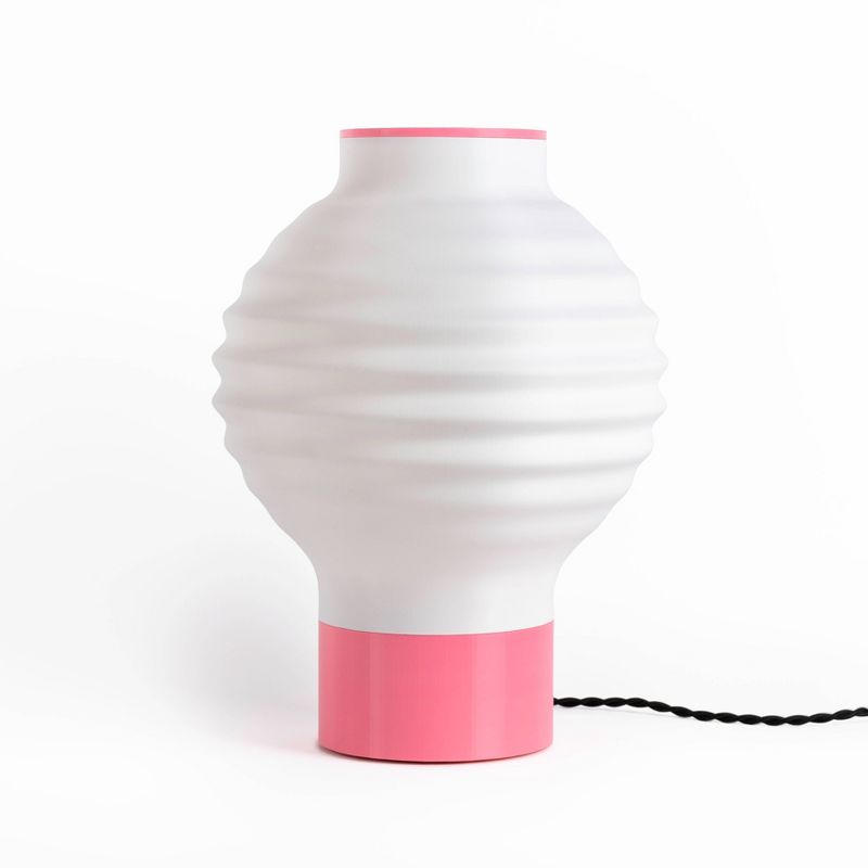 15" Asian Lantern Vintage Traditional Plant-Based PLA 3D Printed Dimmable LED Table Lamp White - JONATHAN Y, 1 of 8