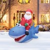 A Holiday Company 9ft Wide Santa on Shark, 5 ft Tall, Multi - 2 of 4