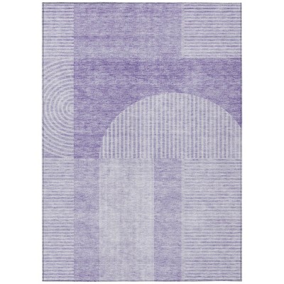 Lavender And Purple Geometric Washable Indoor Outdoor Area Rug