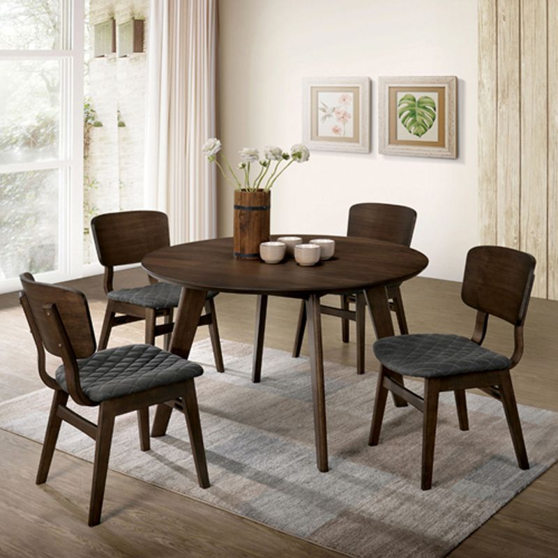 Set of 2 Welch Cushioned Wood Dining Side Chair Gray/Walnut - HOMES: Inside + Out, 4 of 5