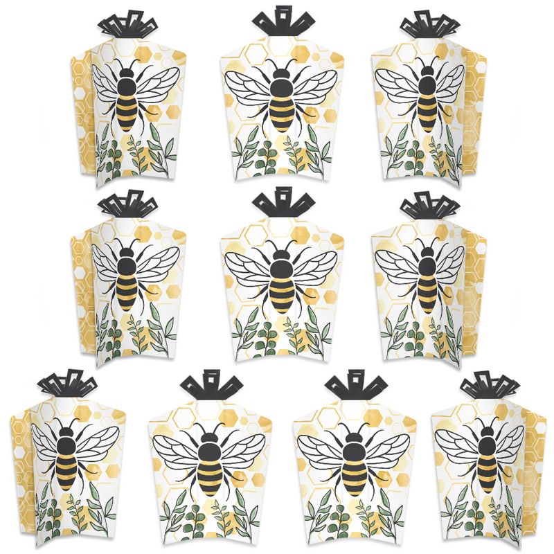 Big Dot of Happiness Little Bumblebee - Table Decorations - Bee Baby Shower or Birthday Party Fold and Flare Centerpieces - 10 Count, 1 of 8
