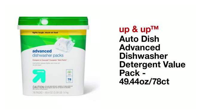 Auto Dish Advanced Dishwasher Detergent Value Pack - 49.44oz/78ct - up &#38; up&#8482;, 2 of 5, play video