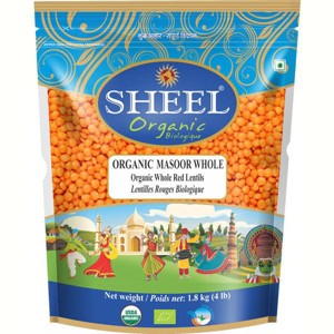 Organic Masoor Whole Malka / Red Football Lentil - 64 oz (4Lb) 1.8 kg - Sheel Brand - USDA Certified Organic Product - 1 of 1