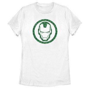 Women's Marvel St. Patrick's Day Lucky Iron Man Mask T-Shirt - 1 of 4