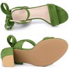 Allegra K Women's Back to College Faux Suede Open Toe Ankle Tie Back Chunky Heel Sandals - 4 of 4