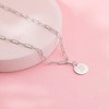 Girls' Small Round Pendant Paper Clip Chain 14" Sterling Silver Necklace - In Season Jewelry - 4 of 4