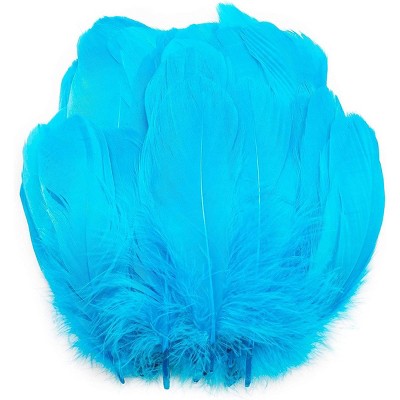 Bright Creations 100 Pieces Turquoise Goose Feathers for Art and Crafts, Costumes, Decorations (6-8 in)