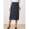 Allegra K Women's Plaid Tweed High Waist Work Office Bodycon Pencil Skirt - image 3 of 4