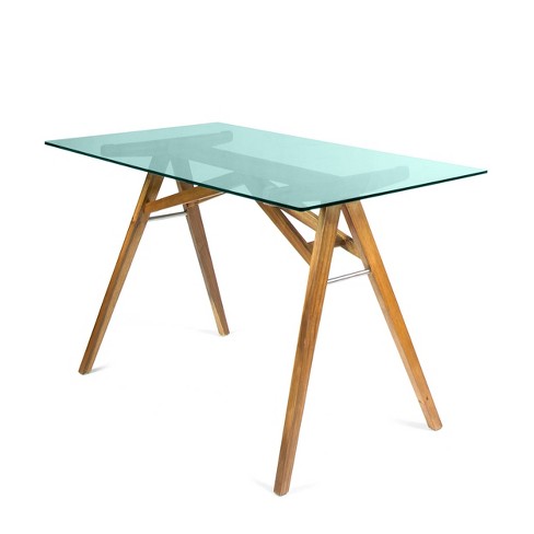 Aquamarine wooden desk, 90x54x79 cm