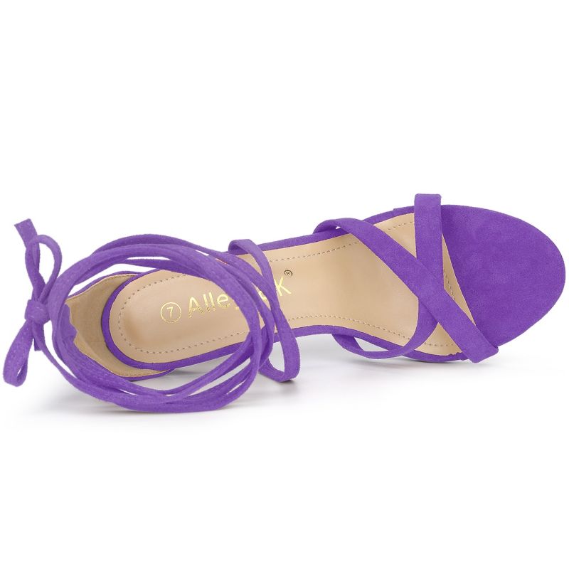 Allegra K Women's Lace-Up Stiletto High Heels Sandals, 5 of 7
