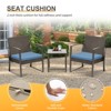 Aoodor 3 Pieces Patio Furniture Set Outdoor Rattan Conversation Bistro Set with Coffee Table for Yard, Garden, Balcony,Backyard - 4 of 4