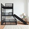 Triple Bunk Bed Frame, Twin Over Twin Over Full Metal Bunk Bed with Slide and Guardrails,Space-Saving Heavy-Duty Design,kids bed - 4 of 4