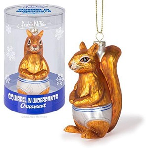 Accoutrements Squirrel In Underpants Glass Holiday Ornament - 1 of 3