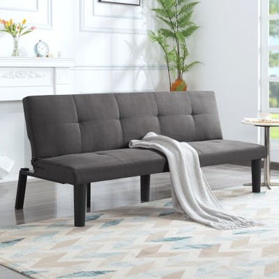 DOMETOUR  Convertible Futon Sofa Bed, Adjustable Back Upholstered Sleeper for Living Room Bedroom Furniture