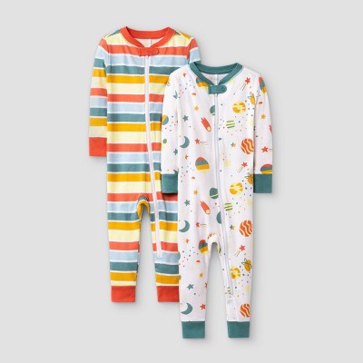 Image of Baby Boys' 2pk Galaxy Print Snug Fit Pajama Romper - Cat & Jack™ 12M