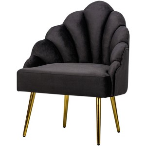 Nordlys Velvet and Metal Lounge Chair Vintage Style Upholstery Living Room - 1 of 4