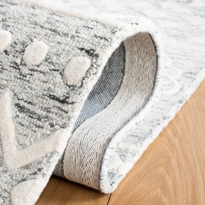 Ivory Hand-Tufted Wool Square Area Rug, 6' x 6'