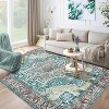 Washable Rug - Non-Slip Non-Shedding Stain Resistant Carpet Retro Floral Distressed Foldable Low Pile Floor Cover for Living Room Dining Room Bedroom - 2 of 4