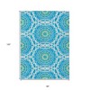 Ivory And Sky Blue Floral Medallion Washable Indoor Outdoor Area Rug - 3 of 4