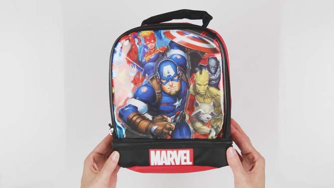 Marvel Universe Comics Avengers Captain America Dual Compartment Insulated Lunch Box Multicoloured, 2 of 7, play video