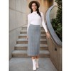 INSPIRE CHIC Women's Ribbed Elastic High Waist Stretchy Pencil Casual Sweater Midi Skirt - 2 of 4