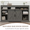 Heynemo Farmhouse TV Stand with Sliding Barn Door for TVs up to 65+ Inch, 34" Tall Entertainment Center, Wood Media Console Storage Cabinet - 2 of 4