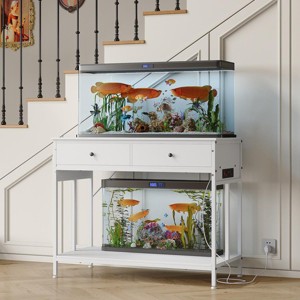 40 Gallon Fish Tank Stand with Outlets, Double Aquarium Reptile Tank Stand with 2 Storage Drawers - 1 of 4